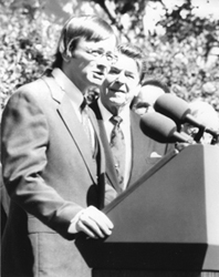 Don Heinrich Tolzmann with then President Ronald Reagan